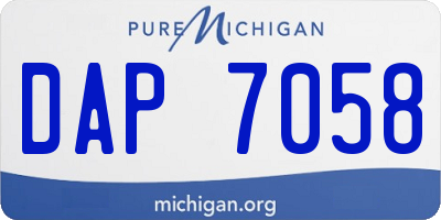 MI license plate DAP7058