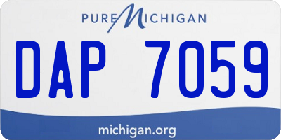 MI license plate DAP7059