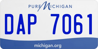 MI license plate DAP7061