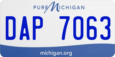 MI license plate DAP7063