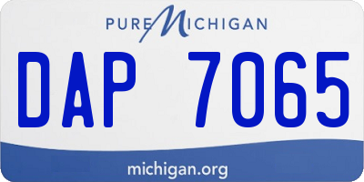 MI license plate DAP7065