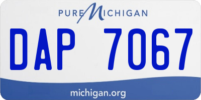 MI license plate DAP7067