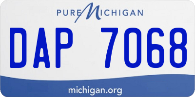 MI license plate DAP7068