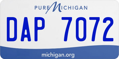 MI license plate DAP7072