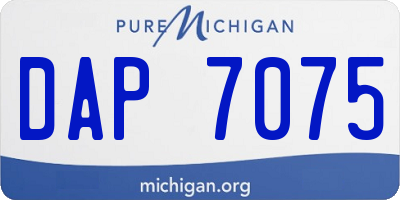 MI license plate DAP7075