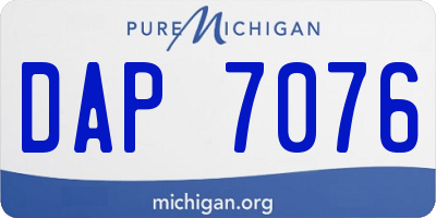 MI license plate DAP7076