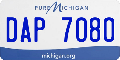 MI license plate DAP7080