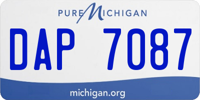 MI license plate DAP7087