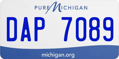 MI license plate DAP7089