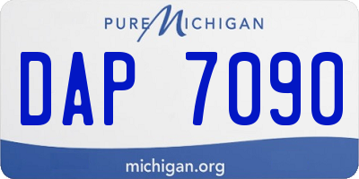 MI license plate DAP7090