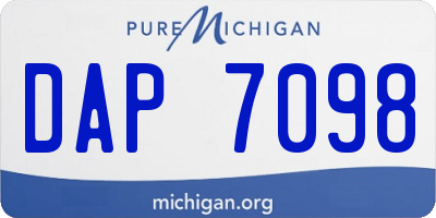 MI license plate DAP7098