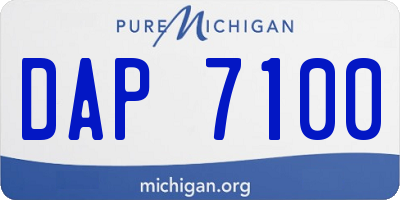 MI license plate DAP7100