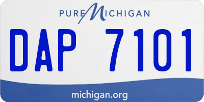 MI license plate DAP7101