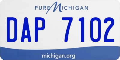 MI license plate DAP7102