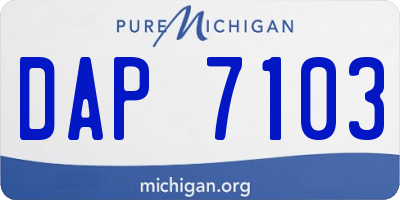 MI license plate DAP7103