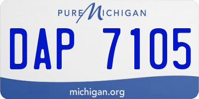 MI license plate DAP7105