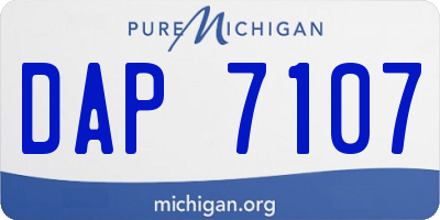 MI license plate DAP7107