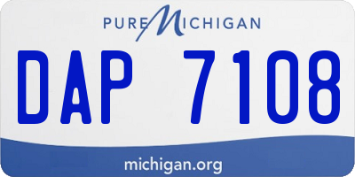 MI license plate DAP7108