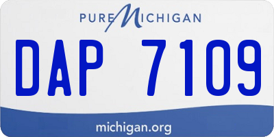 MI license plate DAP7109