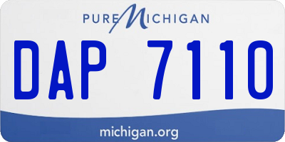 MI license plate DAP7110