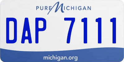 MI license plate DAP7111