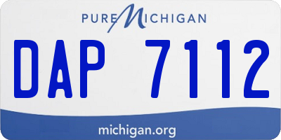 MI license plate DAP7112