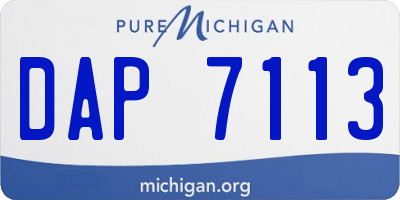 MI license plate DAP7113