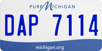 MI license plate DAP7114