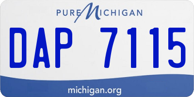 MI license plate DAP7115