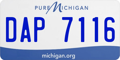 MI license plate DAP7116