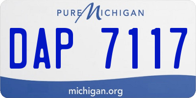 MI license plate DAP7117