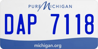 MI license plate DAP7118