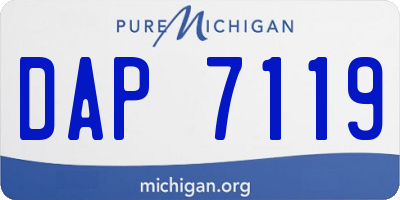 MI license plate DAP7119