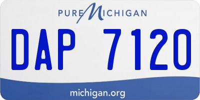 MI license plate DAP7120