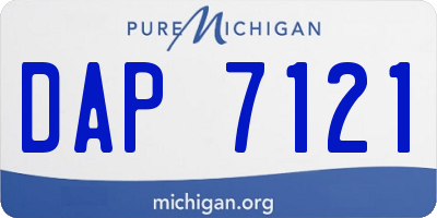 MI license plate DAP7121
