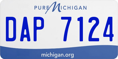 MI license plate DAP7124