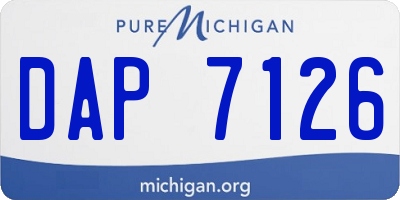 MI license plate DAP7126