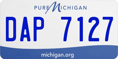 MI license plate DAP7127