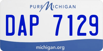 MI license plate DAP7129
