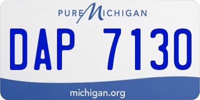 MI license plate DAP7130