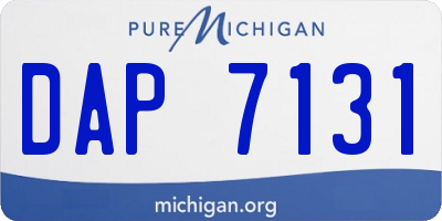 MI license plate DAP7131