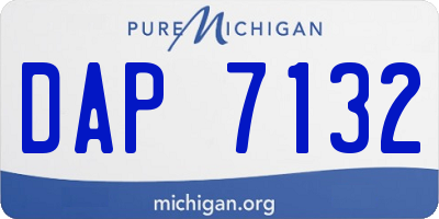 MI license plate DAP7132