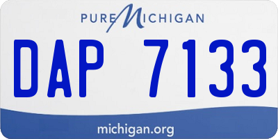 MI license plate DAP7133