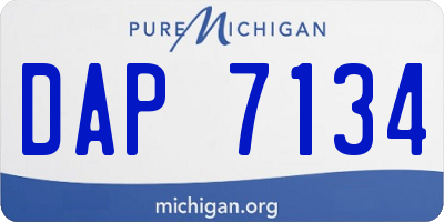 MI license plate DAP7134
