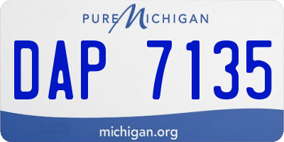MI license plate DAP7135