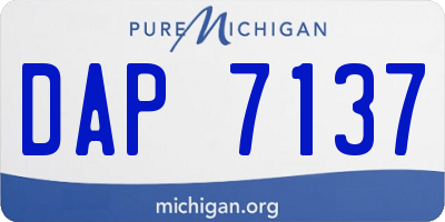 MI license plate DAP7137