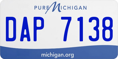 MI license plate DAP7138