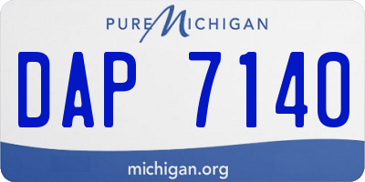 MI license plate DAP7140