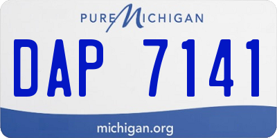 MI license plate DAP7141