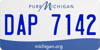 MI license plate DAP7142